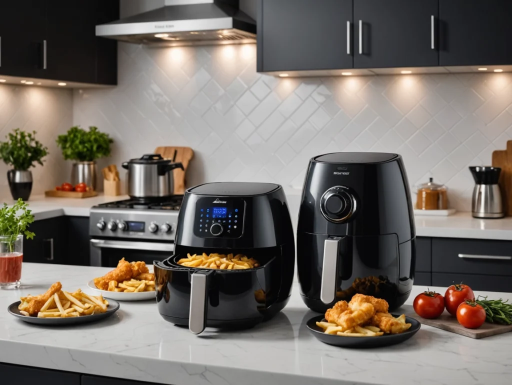 comparação entre air fryer grande e air fryer pequena